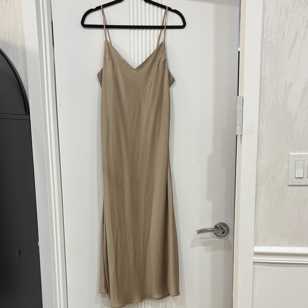 OAK + FORT Beige V-Neck Dress